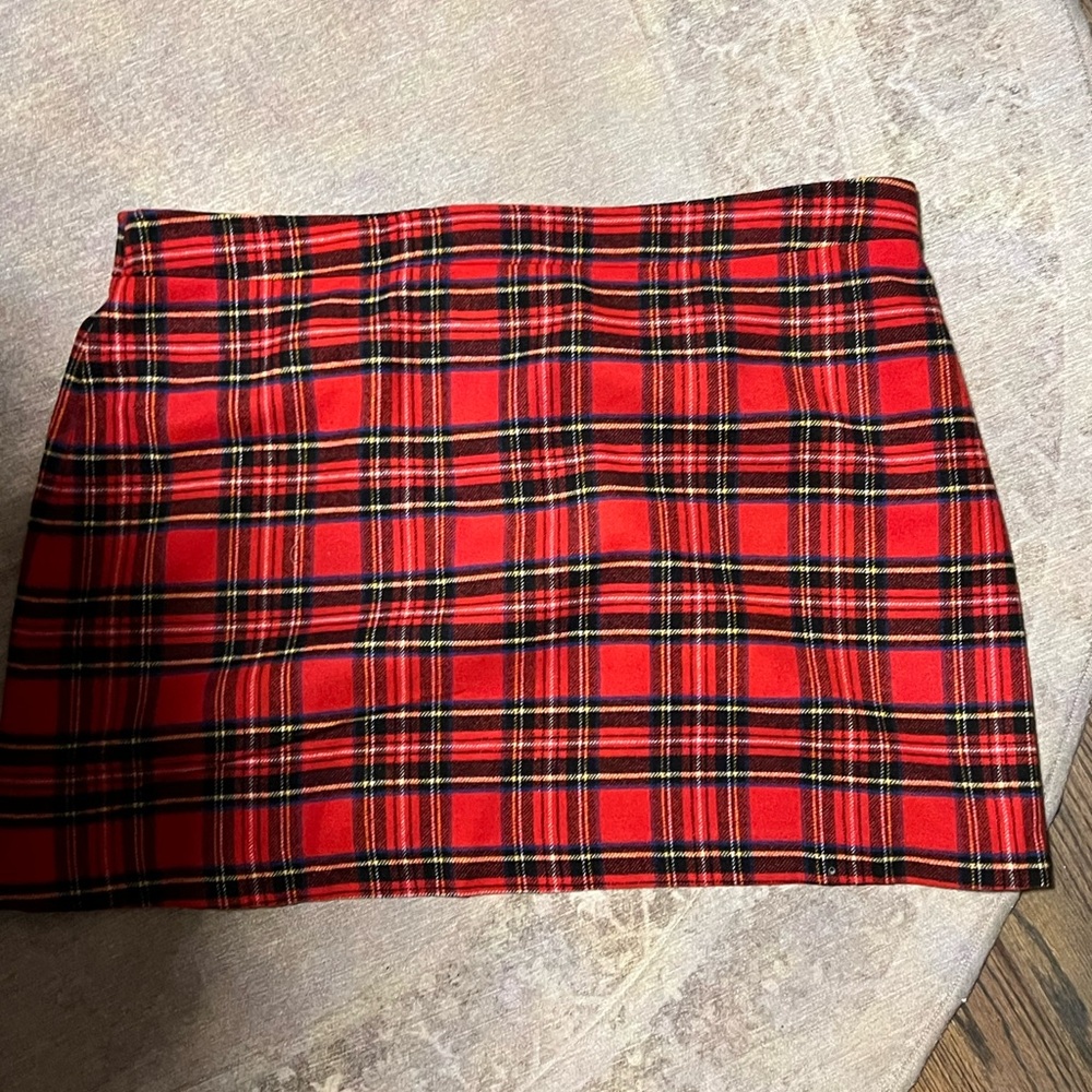 J. Crew Red Plaid Mini Skirt women’s plus size 24